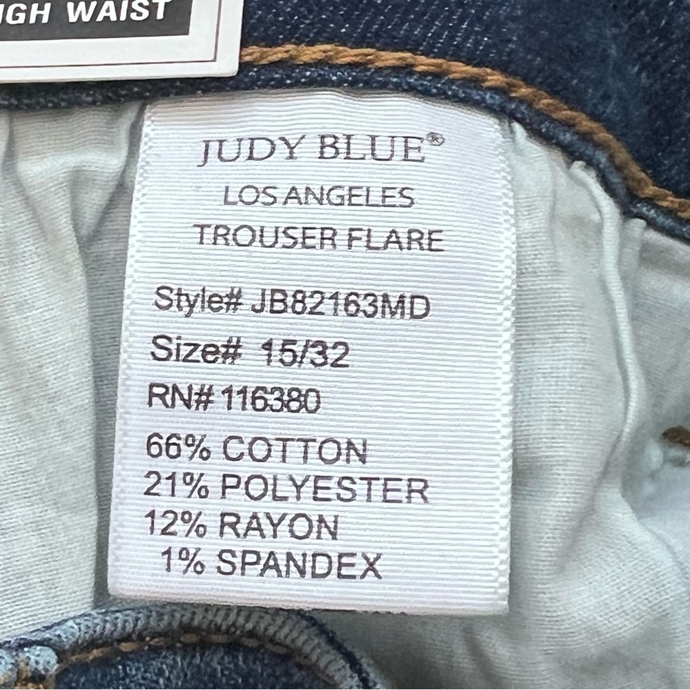 NWT Judy Blue Trouser Flare High Waist Jeans 15/32 - Picture 7 of 7